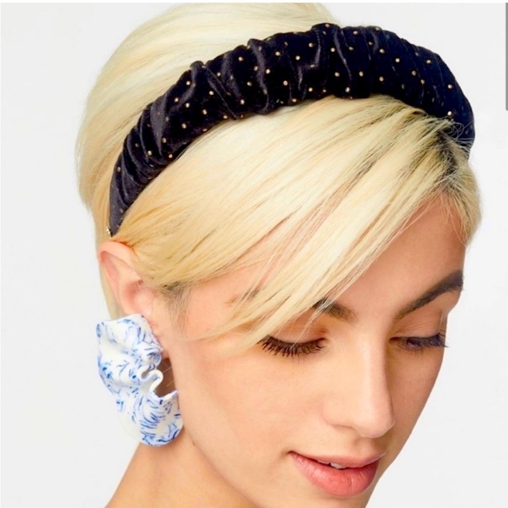 Lele Sadoughi Jet Dot Kelly Velvet Headband